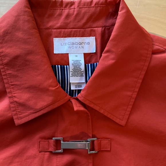 Women’s Liz Claiborne Woman 1x Fall trench style jacket, pumpkin color - Picture 3 of 7